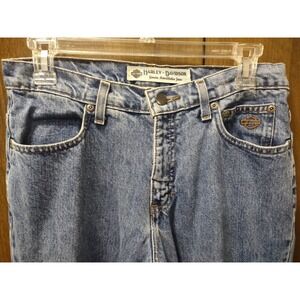 Harley‎ Davidson Womens 6 Long Blue Jeans Biker Motorcycle USA Made
